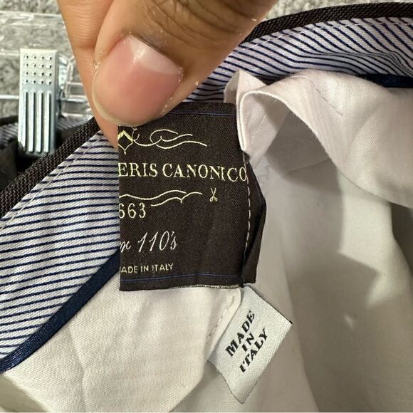 Luigi Bianchi Mantova Sartoria Pants Men 36x26.5 Brown Wool Italian Ankle Slacks - Picture 5 of 16